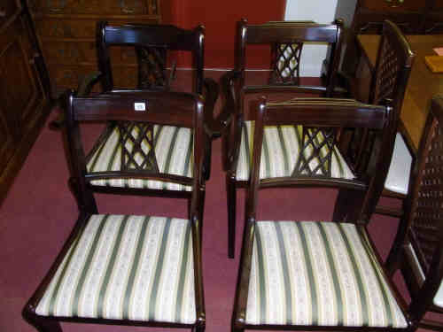 Set of Four Mahogany Sabre Leg Dining Chairs (2+2)