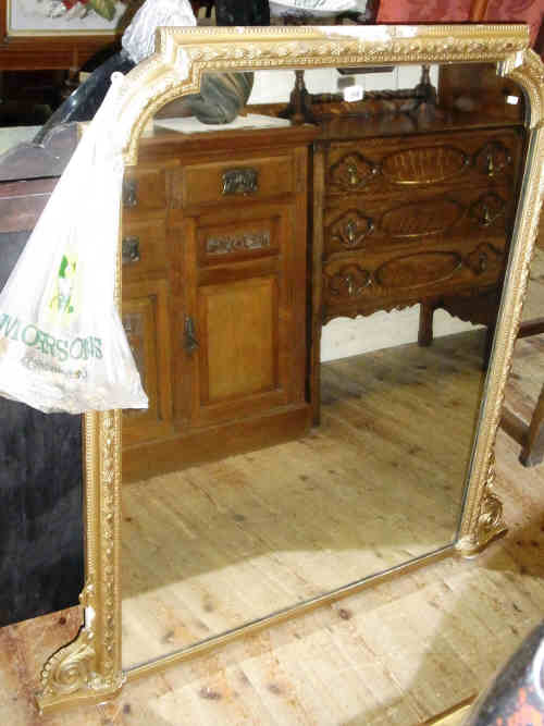 XIXth Century Painted Gilt Framed Overmantel Mirror