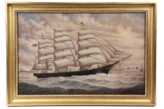MARINE OOC - Portrait of the Sailing Ship `Iroquois` by Percy Sanborn (Maine, 1849-1929),