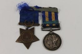 An 1882 Egypt medal Tel-El-Kebir, awarded to Pte. 2052 J.Prigg, together with an Egyptian Star