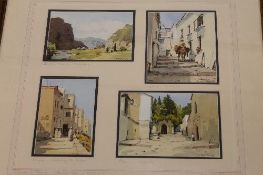 R. Martin Tomlinson : Granada to Tangier (Paintings from a sketchbook), a set of four
