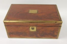 A Victorian mahogany brass bound writing box, width 41 cm. CONDITION REPORT: Good.