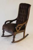 A Victorian mahogany rocking chair. CONDITION REPORT: Good condition.