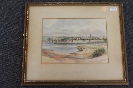 Frank Watson Wood : Berwick-on-Tweed, watercolour, signed, dated '47, 25 cm x 34 cm, framed.