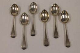 Six silver dessert spoons, London 1876, 286.3g. (6) CONDITION REPORT: Good condition.