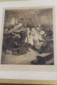 After Ralph Hedley : Children in a classroom, photogravure in sepia, signed in pencil, with margins,