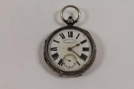 A silver pocket watch, Chester 1901. CONDITION REPORT: Requires some cleaning, case with time-aged