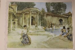 After Sir William Russell Flint : An awkward encounter, Languedoc, reproduction in colours, signed