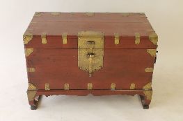 A late nineteenth century Chinese lacquered blanket chest, width 88 cm. CONDITION REPORT: Good