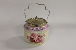 An early twentieth century Shelley biscuit barrel, height 16 cm. CONDITION REPORT: Good condition,