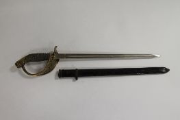 A Prussian Midshipman's dirk with scabbard. CONDITION REPORT: The blade marked F.W.Pfeiffer