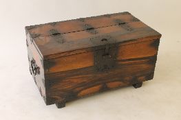 A late nineteenth / early twentieth century Chinese chest, width 80 cm. CONDITION REPORT: Good
