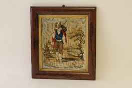 A nineteenth century tapestry sampler, width 60.5 cm. CONDITION REPORT: Fair condition, framed in