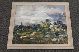 Anton Sulek :  An open river landscape, oil on board, signed verso and dated 1971, 45 cm x 53 cm,