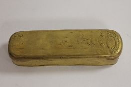 A late eighteenth century Dutch sailor's tobacco box, width 16 cm. CONDITION REPORT: Good strong