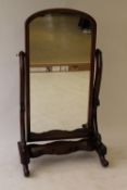 A Victorian style mahogany cheval mirror, width 86.5 cm. CONDITION REPORT: Good condition, twentieth