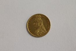 A gold half Sovereign - 1887. CONDITION REPORT: Good condition.
