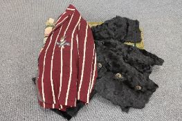 A Victorian fur shawl, muff and cape, together with a vintage blazer and wool blanket. (5) CONDITION
