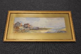 Thomas Sidney : Robin Hood Bay, watercolour, signed, 24 cm x 67 cm, together with two smaller