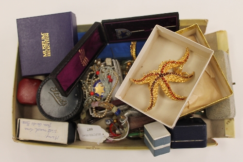 A large quantity of costume jewellery, studs, Marvin wrist watch etc. (Q) CONDITION REPORT: large