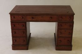 A Victorian mahogany child's pedestal desk, width 104 cm. CONDITION REPORT: Good condition, of