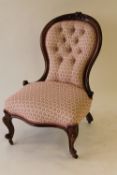 A Victorian mahogany Lady's chair. CONDITION REPORT: Good condition.