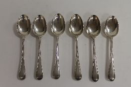 Six silver teaspoons, London 1863/64. (6) CONDITION REPORT: Good condition.