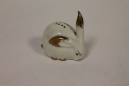 Theodore Haviland for Limoge-A rare pepper pot in the form of a rabbit, height 6 cm. Excellent