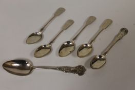 Six nineteenth century Glasgow silver spoons. (6) Good condition but of various dates, two differing