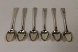Five silver desert spoons, Edinburgh 1800, together with another similar bearing London marks. (6)