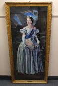 Bert Bainbridge : Full length portrait of Her Majesty Queen Elizabeth II, colour chalks heightened