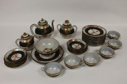 An early twentieth century Japanese tea service. (33) Good condition and striking design, the