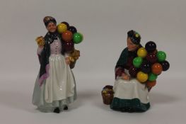Two Royal Doulton figures-Biddy Penny farthing HN 1843 & The Old Balloon Seller HN 1315. (2) Good