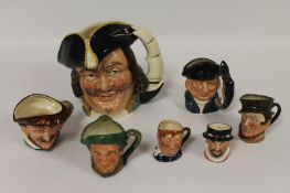 A Royal Doulton character jug-Captain Henry Morgan, together with six further similar character jugs