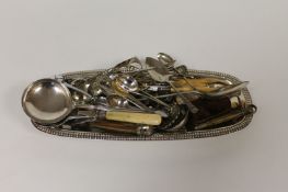 A quantity of silver plated cutlery, Ingersoll pocket watch, two small purses etc. (Q) In total