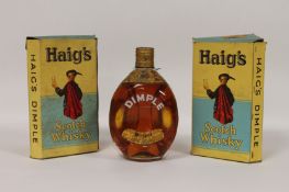 Three bottles of John Haig & Co. Ltd Old Blended Scotch Dimple Whisky, (two boxed). (3) Sealed in