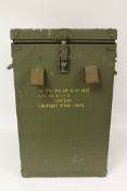A mid twentieth century military storage case for an AN/TPS-2 radar, height 67 cm. The Imperial