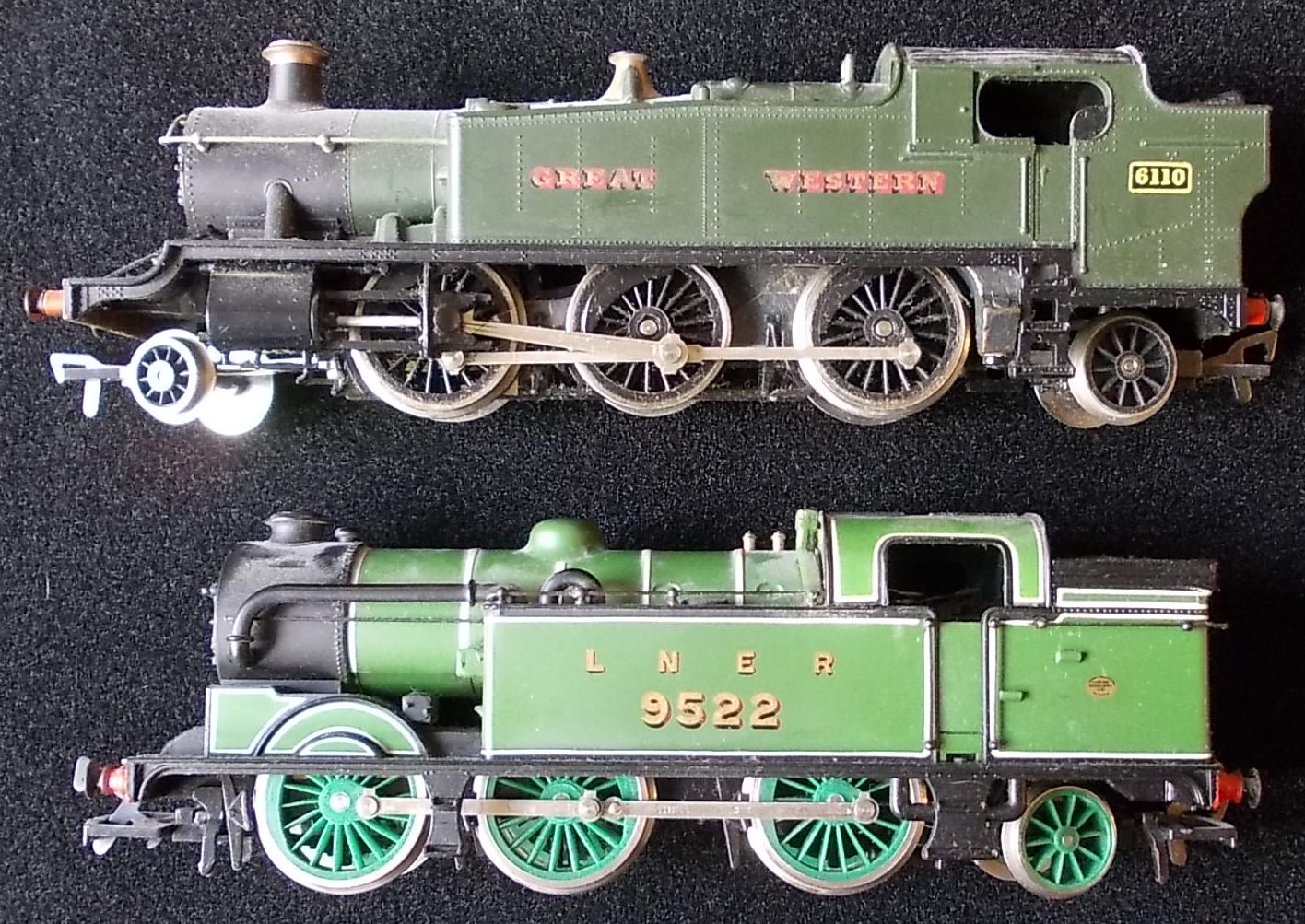 (2) Airfix. 0-6-2T loco. 9522, green, L.N.E.R.; 2-6-2T loco. 6110, green, G.W.R.