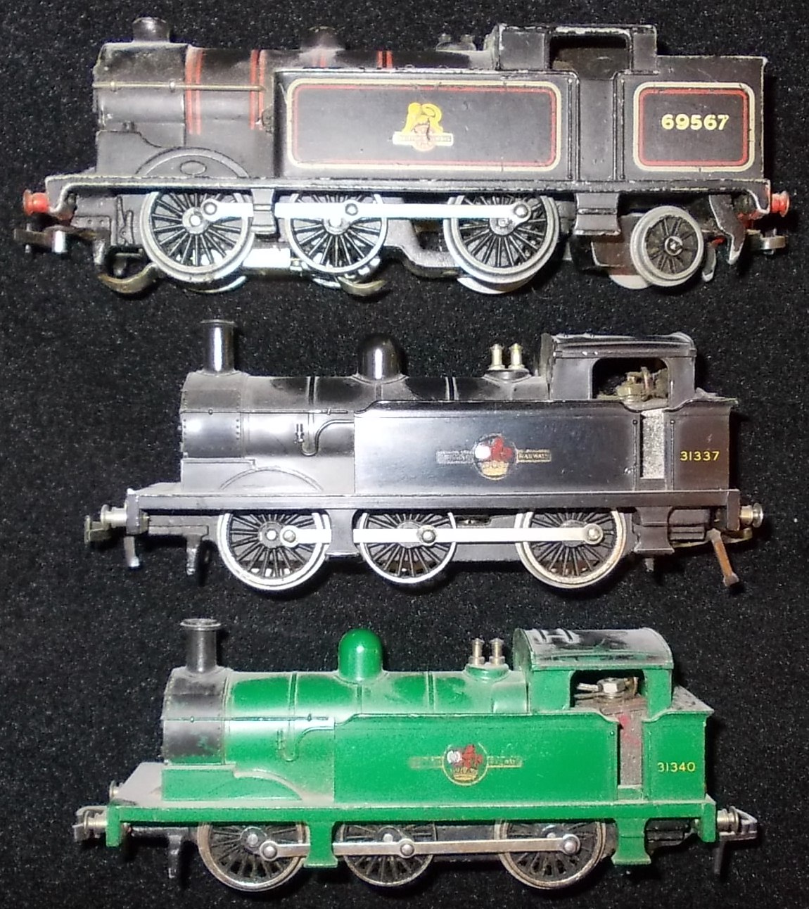 (3) Hornby Dublo. 0-6-2T loco. 69567, black, B.R.; 0-6-0T loco. 31337, black, B.R.; 0-6-0T loco.