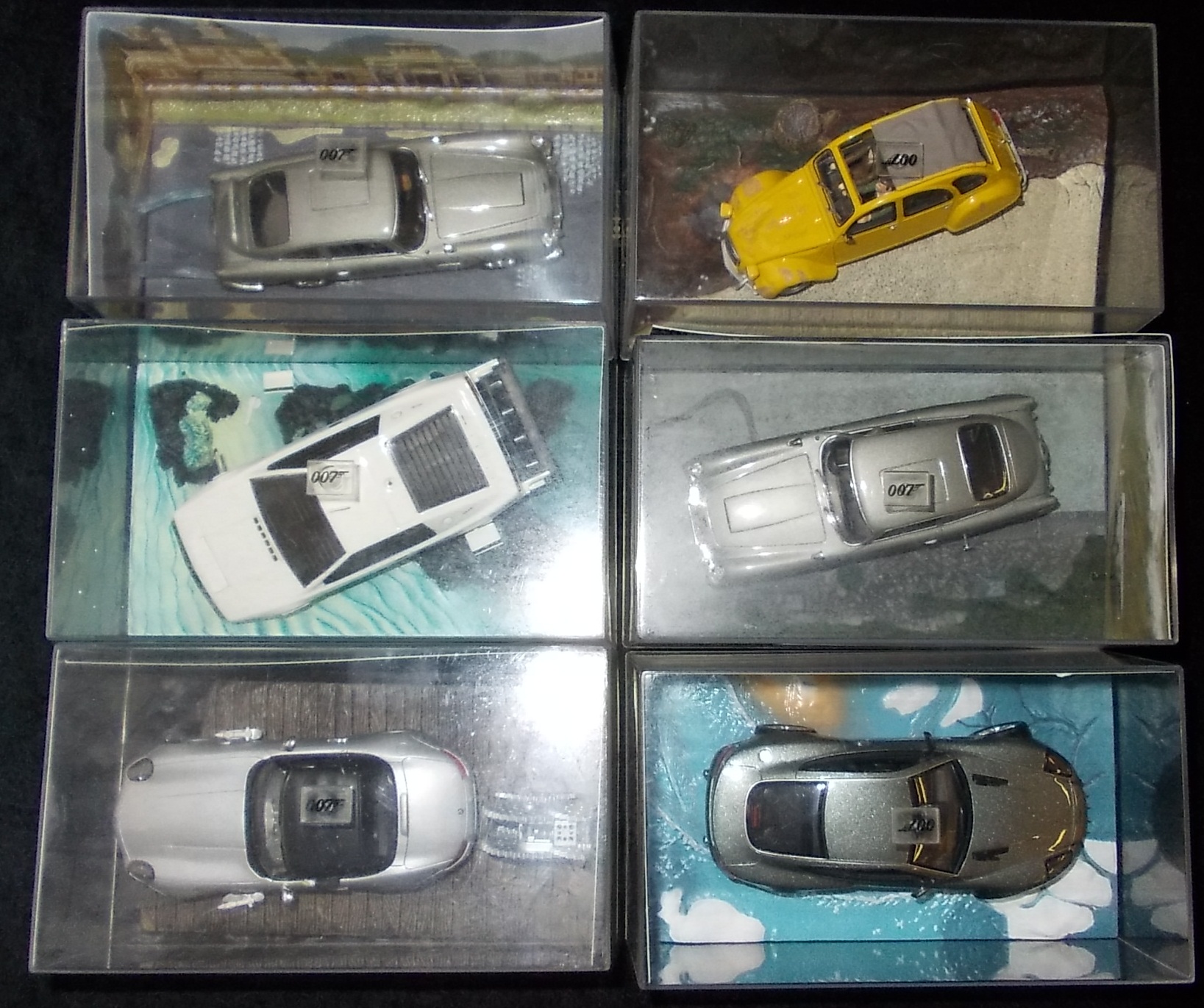 (6) Various 007 vehicles. All boxed.