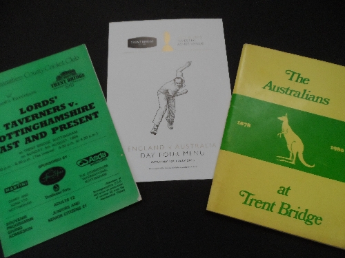 CRICKET, Notts selection, inc. 2013 Ashes Test, programme, ticket, menu and all six scorecards;