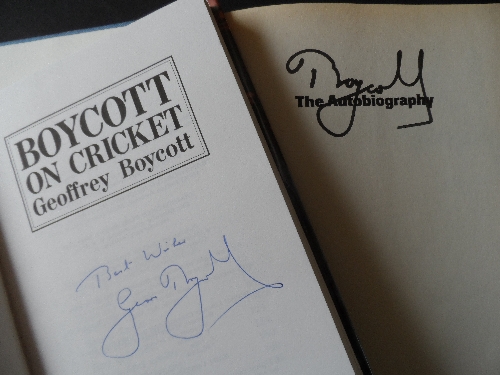 CRICKET, signed hardback editions by Geoffrey Boycott, Boycott On Cricket & The Autobiography,