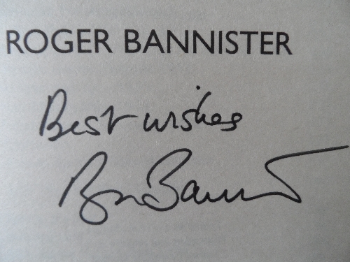 ATHLETICS, signed softback edition of The First Four Minutes by Roger Bannister, signed to title