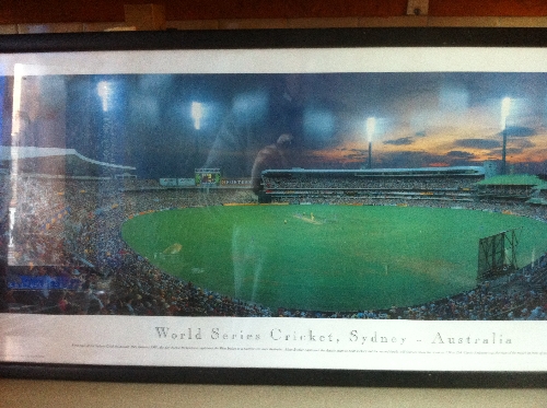 CRICKET, a large colour panoramic print (40 x 13.5), World Series Cricket at Sydney, showing the