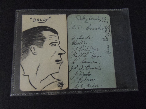 Football - DERBY COUNTY, signed album page (2.5 x 4.25), 1933, inc. Crooks, Cooper, Nicholas,