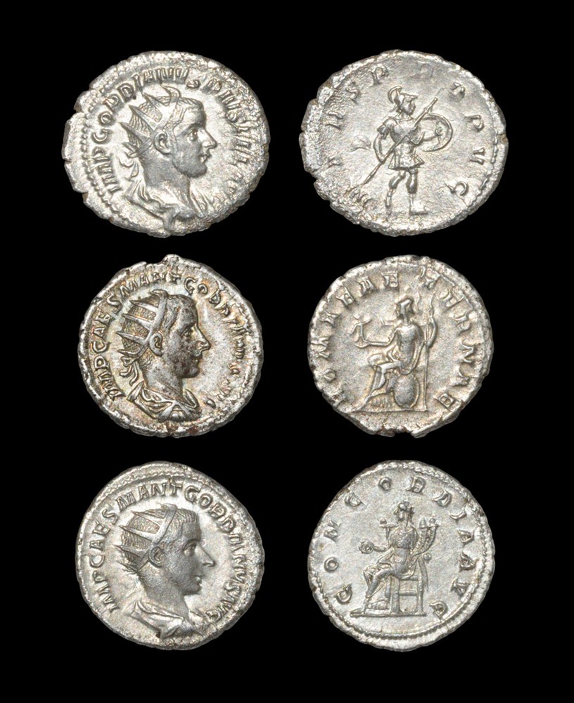 Roman Gordian III - Antoninianii [3] 238-244 AD. Revs: Mars walking right; Concordia seated left,