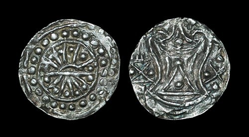 World Burma - Beikthano - Rising Sun - Quarter Unit (20 Ratti) Circa 450-580 AD, group 3. Obv: sun