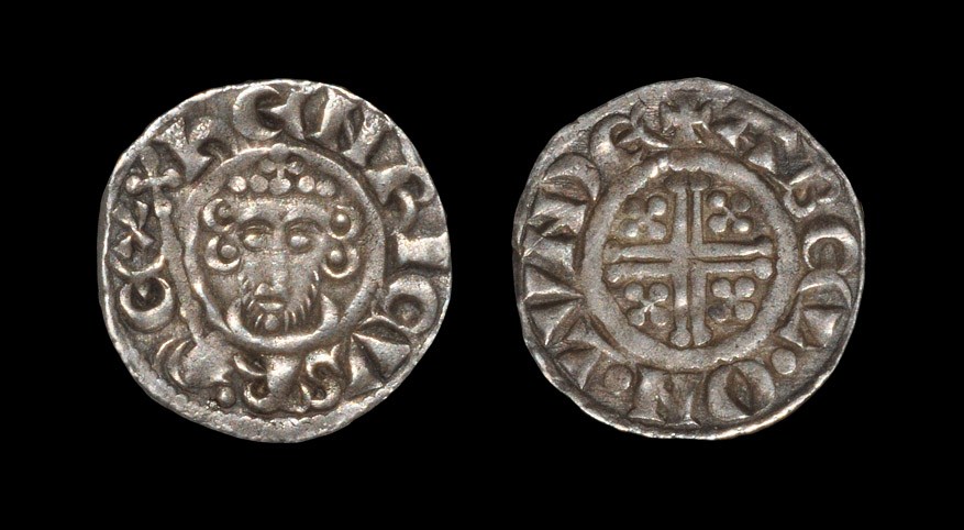 English Medieval John - London / Abel - Short Cross Penny 1204-1209 AD, class Vc. Obv: facing bust