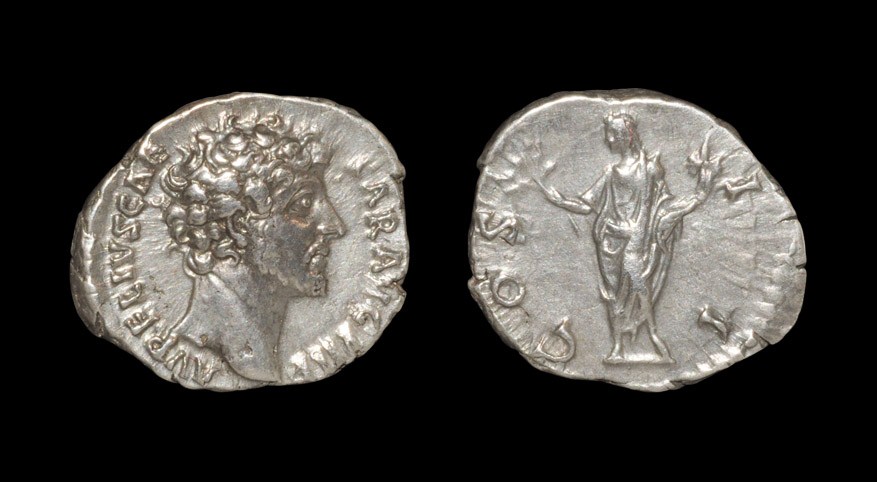 Roman Marcus Aurelius - Honos Denarius 145-147 AD, Rome mint. Obv: AVRELIVS CAESAR AVG PII F legend