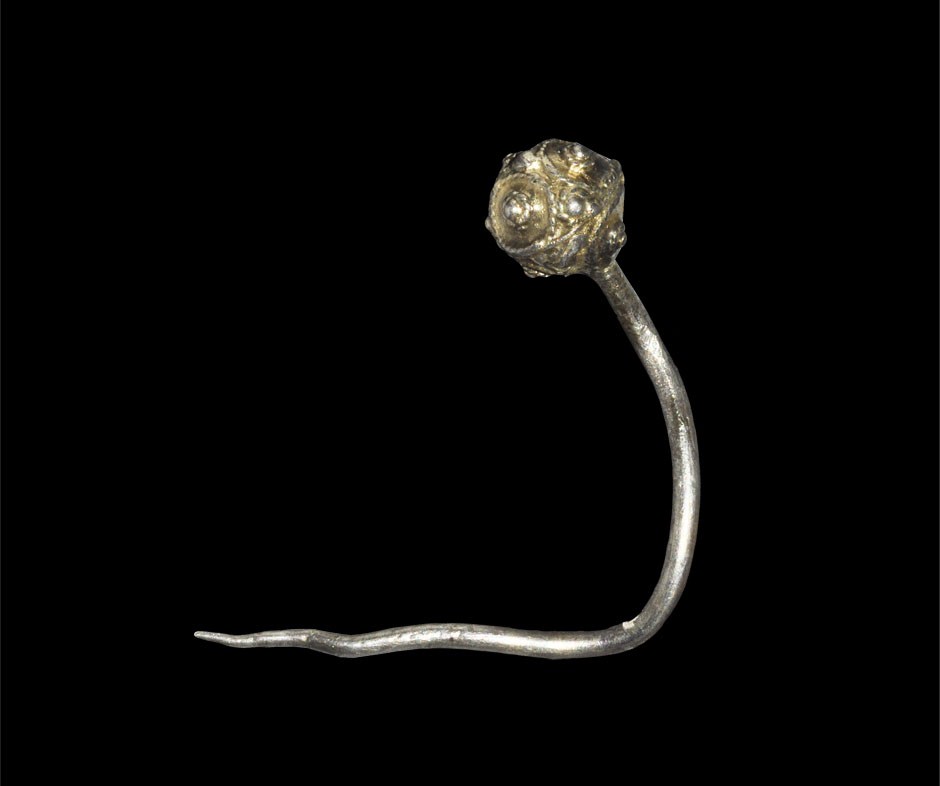 Post Medieval Tudor Period Silver-Gilt Dress Pin 16th century AD . A dress pin with tapering shaft